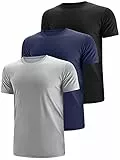 JOVITA T-Shirts für Herren 3er Pack Rundhals Atmungsaktiv Basic Sport Fitness Gym Outdoor Leichtgewichtig Schnelltrocknend Absorbierend Schwarz Grau Blau (Multipack 1,5XL)