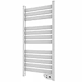 Cecotec Elektrischer Badheizkörper ReadyWarm 9000 Twin Towel White. 500 W, LED-Anzeige, 2 h Timer, Schutzart IP24, doppeltes Sicherheitssystem, Elegantes Design und Montageset, Weiß