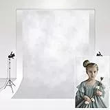 Kate Fotografie Hintergrund weiß 1,5x2,2m Retro-Fotostudio Rauchgrau Porträthintergrund Neugeborenes Porträtschießen Fotografie Hintergrund
