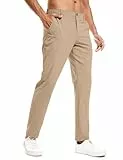 Holure Herren Golf Hosen wasserdichte Slim Fit Golf Hosen Leichte Stretch Outdoor Hosen mit Taschen Casual Hosen für Golf Khaki-38