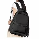HYC00 Schulrucksack Teenager Mädchen Schultasche Jungen Schultaschen Mädchen College Rucksack Schule Schulranzen Rucksack Damen Casual Travel Daypack School Backpack für Reisen,Schwarz
