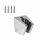 DEANKEJI 2 Stück Silber Duschkopfhalterung, Duschhalterung Verstellbar mit Schrauben, Handbrause Halterung hat Zwei Kartenfächer, Brause Halterung für UnterstüTzung, Wandmontage, Badezimmer