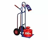 PROREGAL Sackkarre Ragnar mit XXL klappbarer Schaufel | HxBxT 117x62,5x62cm | Tragkraft 250kg | Pannensichere Räder | Stahl | Blau | Transportkarre Staplerkarre klappbar