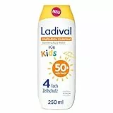 Ladival® Empfindliche Kinderhaut Sonnenschutz-Milch LSF 50+ für Kinder und Babys ab 6 Monaten, extra wasserfest, mit 4-fach Zellschutz, Sonnencreme 250ml