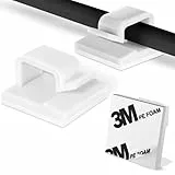 Livaia Selbstklebende Kabelclips Weiß – Kabelhalter & Klemmen-Set für Schreibtischmanagement, Glasfaser-, Strom-, USB- & Audiokabel, Kabel-Organizer, einfach anzubringen & zu entfernen – 60 Stück