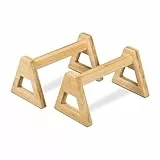 Relaxdays Liegestützgriffe XL, 2er Set, Parallettes Bambus, HBT: 20 x 21 x 38 cm, Calisthenics, Handstand Stütze, Natur