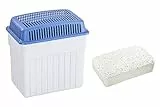 WENKO Feuchtigkeitskiller mit 2 kg Granulatblock, Raumentfeuchter, fasst bis zu 2,8 l Feuchtigkeit, laborgeprüft, nachfüllbar, reduziert Schimmel & Gerüche, 23 x 24 x 15,5 cm, Grau/Blau