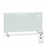Klarstein Elektroheizung, Konvektor-Heizung mit Bodenrollen, Mobile Elektroheizung Energiesparend, Schlanke, Leise Heizung Elektrisch, Standgerät Heizkörper Elektrisch mit Thermostat, 2000 W