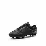 DREAM PAIRS Herren Fußballschuhe Jugen Trainingsschuhe Professionelle Stollen Spikes Cleats Outdoor Sport Football Schuhe,Size 45,SCHWARZ/DUNKELGRAU,160859-M-E