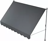 Juskys Sonnenschutz Klemmmarkise Balkon Fenster, Terrasse (300 x 120 cm - Grau) - Markise, Regenschutz, Fenstermarkise Wetterfest & Sichtschutz - Kapstadt