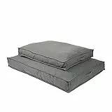 JAMAXX Premium Hundekissen in edler Leinen-Optik/Orthopädisch Memory Visco Schaumstoff/Waschbar Abnehmbarer Bezug/Wasserabweisender Innenbezug - Hundebett PDB1005 (M) 90x70 grau