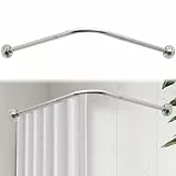 Duschvorhangstange L Form,68-98cm x 68-98cm Verstellbare Duschstange Ecke aus 304 Edelstahl 16kg Tragkraft,für Badewanne Badezimmer Ankleidezimmer,Bohr-Montage Erforderlich