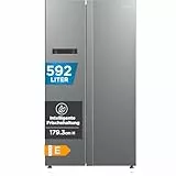Comfee' Side-by-Side Kühl-Gefrierkombination 592 L | No Frost, Inverter Kompressor, 35 dB, Multi-Air-Flow | Platinum Fresh, Sensor & SuperCool | LED | Titan-Grau, RCS592LS01EU(E)