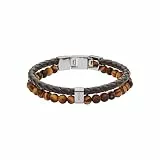 Fossil Armband Für Männer Vintage Casual, Innenlänge: 180mm - 195mm Braun Lederarmband, JF03118040