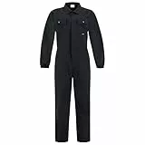 BWOLF ANAX Arbeitsoverall Herren Overall Herren Arbeitskleidung 100% Baumwolle Arbeitsoveralls mit 5 Taschen (Schwarz, XL)