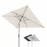Doppler Sonnenschirm für den Garten Jack 300x200cm in Natur - Rechteckiger Sonnenschirm für Balkon & Terrasse - Schirm knickbar - Großer Balkonsonnenschirm - Kippbarer Kurbelschirm
