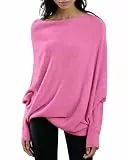 Imily Bela Damen Pullover Rundhalsausschnitt Langarm Strickpullover Ausschnitt Lose Bluse Pulli Sweatshirt Oberteil Tops Shirts