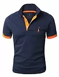 GLESTORE Poloshirt Herren Männer Hemd Herren Kurzarm Giraffe Stickerei T-Shirt Sommer Golf Marine M