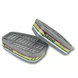 Set mit 2 Rhino ABEK1-Aktivkohlekartuschen (Organische, Anorganische Dämpfe, Saure Gase und Ammoniak) für Vollmasken und Halbmasken vom Typ RH-M101, RH-7011 und andere Maske
