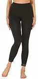 Merry Style Damen 7/8 Leggings mit Spitze MS10-342(Schwarz,M)