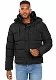 ALESSANDRO SALVARINI Winterjacke Herren - Wasserabweisend, Abnehmbare Kapuze, Gefüttert, Warm, Winddicht, Jacke Herren Winter Mann, Teddyfell Fell - Schwarz XL