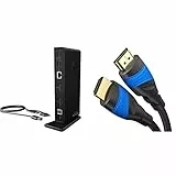 ICY BOX USB 3.0 & USB-C Docking Station mit 2 HDMI, 6-Fach USB Hub, Schwarz & KabelDirekt – 2 m – 4K HDMI-Kabel (4K@120Hz und 4K@60Hz für EIN spektakuläres Ultra-HD-Erlebnis, Schwarz)