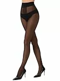 HeyUU 40 Denier Strumpfhose Damen mit T-Zonen-Einsatz, Hochtaillierte Formende Strumpfhose für Damen, Ultradünne transparent Feinstrumpfhose mit Verstärkter Spitze Schwarz XXL