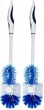 Fackelmann WC-Bürste Tecno, WC-Garnitur aus Kunststoff, Toilettenbürste mit Zusatzbürste (Farbe: Blau/Weiß), Menge: 1 Stück (Packung mit 2)
