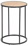 AC Design Furniture Jörn runder Beistelltisch mit Tischplatte in Eichenoptik und schwarzem Metallfuß, Industriedesign, Wohnzimmer- oder Akzenttisch, 1 Stück