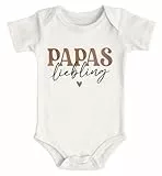 MoonWorks® Baby Body Papas Liebling Herz Geschenk Vatertag Bio-Baumwolle Jungen & Mädchen natur 0-3 Monate
