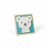 Bigjigs Toys Eisbär Chunky Puzzle – 4-teiliges Holzpuzzle mit Tablett, lustige, lehrreiche Formpuzzles, Montessori-Spielzeug für Babys und Kleinkinder, nachhaltig gefertigte Geschenke ab 10 Monaten