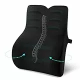 Retazly Lendenwirbelkissen Ergonomisch, Rückenkissen für Auto, Büro und Zuhause, Lendenkissen mit Memory Foam und Atmungsaktiver Hülle, Lordosenstütze zur Schmerzlinderung, Schwarz