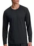 CALIDA RMX Sleep Langarmshirt Herren, Bio-Baumwolle, pflegeleicht, atmungsaktiv, feuchtigkeitsregulierend schwarz 46-48