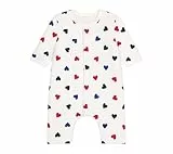 Petit Bateau A0BKG Langarm-Overall Unisex Baby Marshmallow/Multico 0-3 Monate
