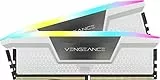 CORSAIR Vengeance RGB DDR5 RAM 32GB (2x16GB) Bis zu 6000MHz CL36 Intel XMP 3.0 Desktop-Arbeitsspeicher – Weiß (CMH32GX5M2E6000C36W)