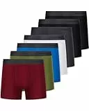 FM London 7er-Pack Boxershorts für Herren ohne Etikett - Atmungsaktive, Weiche und Dehnbare Unterhosen für Männer mit Hohem Baumwollanteil Dunkel Sortiert,M