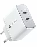 NOVOO 35 W USB C Ladegerät 2 Ports GaN III Ladegerät, kompaktes Reiseladegerät für MacBook Air, iPad Pro, Pixel, iPhone 14-8, Galaxy, Samsung S10/S20/S22+