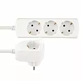 REV Steckdosenleiste PowerSplit - Mehrfachsteckdose 4-Fach (3+1), 3500W, 2m, weiß