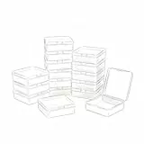 LJY 16 Stück Quadratische Mini Klar Kunststoff Aufbewahrungsbehälter Box Case mit Deckel für kleine Gegenstände und andere Bastelprojekte (8,4 x 8,4 x 2,8 cm, transparent)