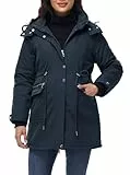 Maacie Umstands Baumwolljacke Jacke Stehkragen Wasserdichte Baumwolljacke 2024 Marineblau XXL