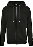 Urban Classics Herren Basic Terry Zip Hoody Strickjacke, Black, L