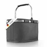 Selinchen® - Premium Einkaufskorb | Hochwertige Einkaufstasche faltbar und mit Aluminium Griff | Ideal als eleganter Picknickkorb oder Shopper | 30 Liter (Grey) - New