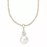 amor Kette mit Anhänger für Damen, Sterling Silber 925, Zirkonia Wachsperle Kugel
