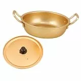 YARNOW Suppentopf Nudeltopf mit Deckel Kochtopf aus Aluminium Hitzebeständiger Ramentopf für Koreanische Küche Einfaches und Praktisches Design für Schnelles Erhitzen und Gleichmäßige