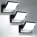 GXXG 3 Stück 40W LED Wandleuchten Aussen/Innen, Wasserdicht IP65 Außenwandleuchten Modern Wandleuchte mit Schwenkbar LED Panel Wandlampe Außen für Garten Eingang, 4000 Lumen, Schwarz, 6000K