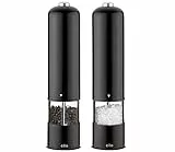 cilio Elektrisches Mühlenset Bergamo, Batteriebetrieben, Edelstahl, Schwarz, 615012