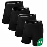 Uniexcosm Boxershorts Herren Baumwolle (2er - 5er Pack), Retroshorts Männer ohne kratzendes Etikett Bequeme Atmungsaktive Unterhosen für Alltag & Sport 4 Pack Schwarz XL
