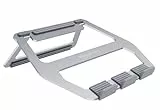 Amazon Basics Zusammenklappbarer Aluminiumständer für Laptops bis 38 cm (15 Zoll), Silberfarben