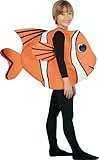 FIESTAS GUIRCA | Fisch Kostüm für Kinder (10-12 Jahre) - Unisex Tunika - Tierkostüme für Halloween, Karneval und Kostümpartys - Ideal für Jungen und Mädchen - Orange und Weiß