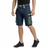 NEO TOOLS Herren Premium Kurze Arbeitshose mit Hosengürtel, 62% Baumwolle, 35% Polyester, 3% Elasthan 270 g/m2, Gr. XS-3XL, abnehmbare Werkzeugtasche